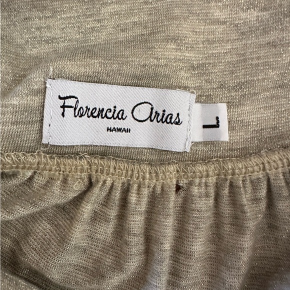 Florencia Arias tan/gold maxi dress size L - Picture 3 of 7